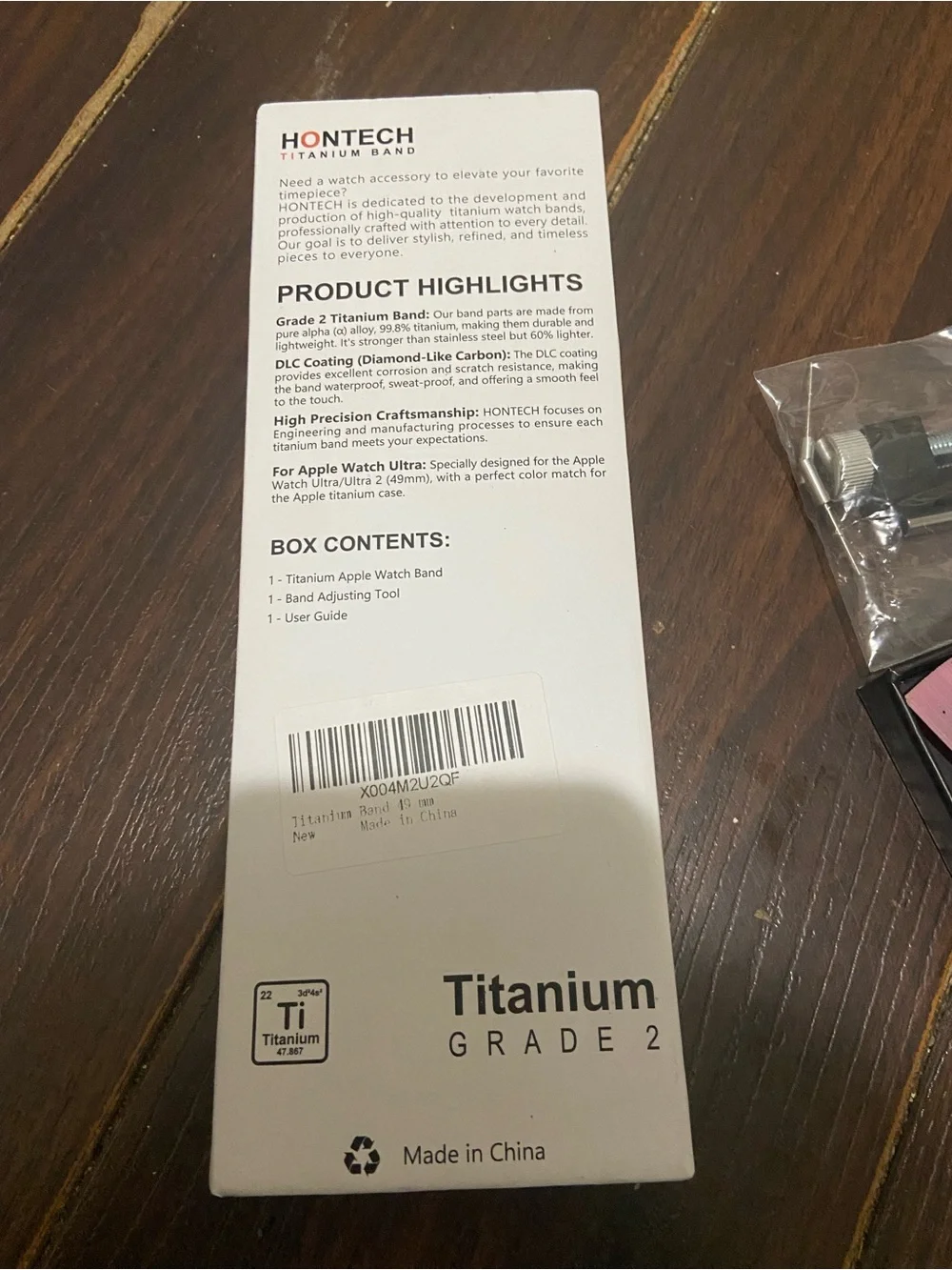 HONTECH Grade 2 Titanium Strap Band Silver for Apple Watch Ultra / Ultra 2